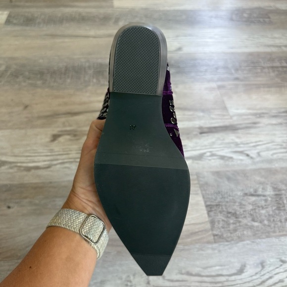 Studded Purple Velvet Women's BootsSize 38 - Picture 6 of 7